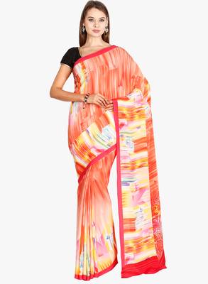 CLASSICATE From The House Of The Chennai Silks Women's Multicolor Crepe Saree With Blouse 1