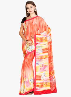 CLASSICATE From The House Of The Chennai Silks Women's Multicolor Crepe Saree With Blouse 2