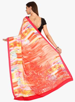 CLASSICATE From The House Of The Chennai Silks Women's Multicolor Crepe Saree With Blouse 3