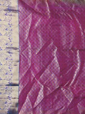 CLASSICATE From The House Of The Chennai Silks Women's Aqua Blue Traditional Kanjivaram Silk Saree With Blouse 2
