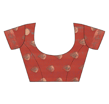 Maroon woven banarasi saree with blouse 4