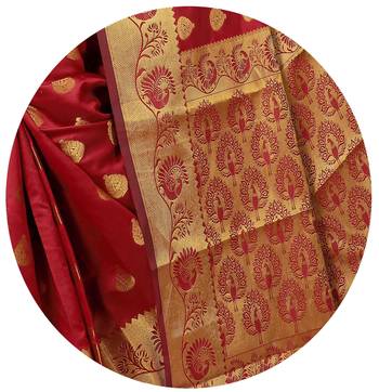 Maroon woven banarasi saree with blouse 5