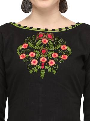 Black embroidered cotton salwar 4