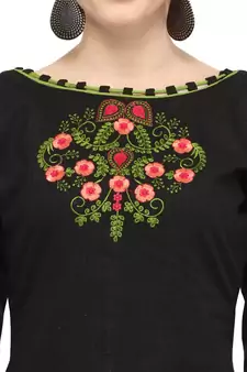 Black embroidered cotton salwar