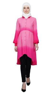 Pink Ombre Tunic Dress By Ruqsar 1