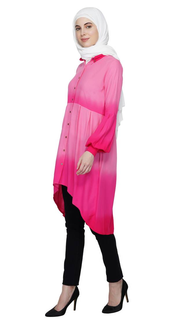 Pink Ombre Tunic Dress By Ruqsar