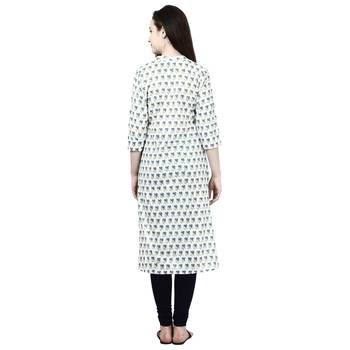 White printed cotton ethnic-kurtis 4