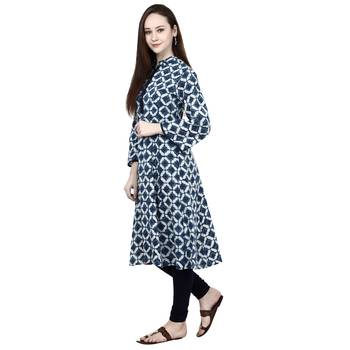 Blue printed cotton ethnic-kurtis 2
