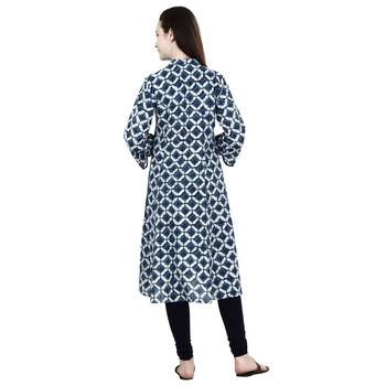 Blue printed cotton ethnic-kurtis 4
