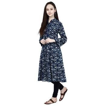 Blue printed cotton ethnic-kurtis 2