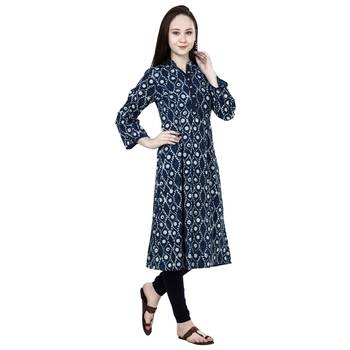 Blue printed cotton ethnic-kurtis 3