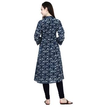 Blue printed cotton ethnic-kurtis 4