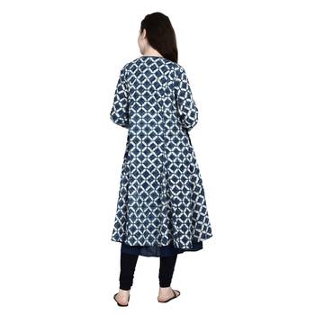 Blue printed cotton ethnic-kurtis 4
