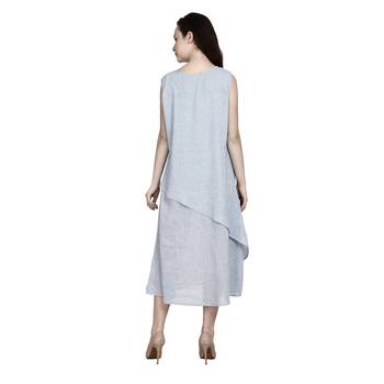 Grey printed cotton ethnic-kurtis 4