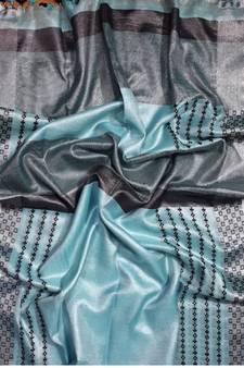 Ikkat Tissue Linen Handwoven Saree And Blouse Piece