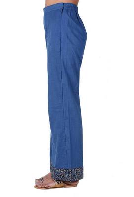 Glacial Blue Cotton Slub Ajrakh Palazzo 2