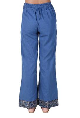 Glacial Blue Cotton Slub Ajrakh Palazzo 3