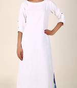 white Ivory White Cotton Flex Kurta