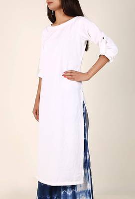 white Ivory White Cotton Flex Kurta 2