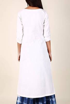 white Ivory White Cotton Flex Kurta 3