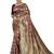 Red embroidered banarasi silk saree with blouse