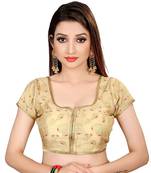 Women's Brocade And Georgette Round Neck Saree Blouse