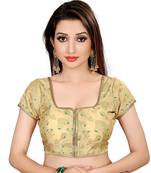 Women's Brocade And Georgette Round Neck Saree Blouse