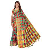 Multicolor woven chanderi silk saree with blouse