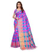 Multicolor woven chanderi silk saree with blouse