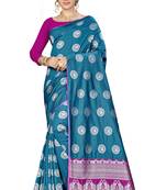 Blue Woven  Art Silk Saree With Blouse