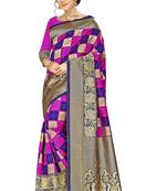 Multicolor Woven  Art Silk Saree With Blouse