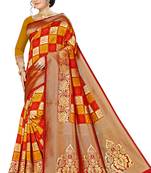 Multicolor Woven  Art Silk Saree With Blouse