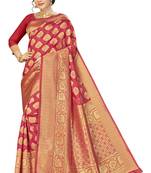 Red Woven Art Silk Saree With Blouse