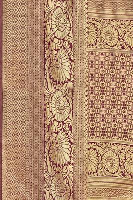 Maroon Woven Art Silk Saree With Blouse 4