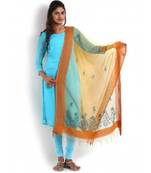 Coral Organza Dupatta with Chikankari