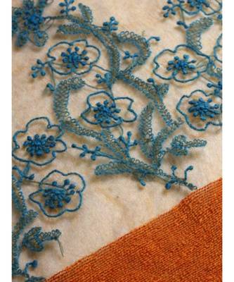 Coral Organza Dupatta with Chikankari 3