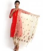 Beige Colour Dupatta with Chikankari & Zari weave