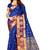Blue woven banarasi saree with blouse