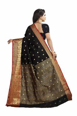   black woven banarasi saree with blouse 2