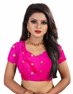   pink woven banarasi saree with blouse 2