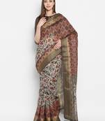 Green printed uppada silk saree with blouse