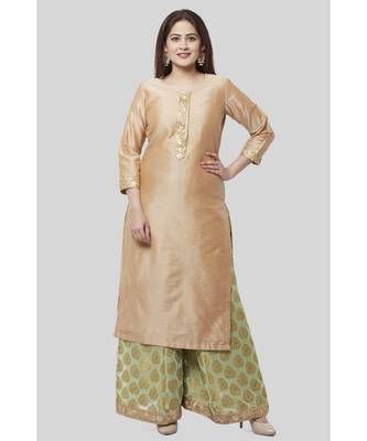 Pistachio Gold Kurti with Kalidaar Palazzo 1