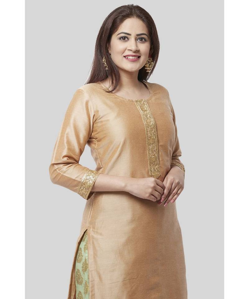 Pistachio Gold Kurti with Kalidaar Palazzo