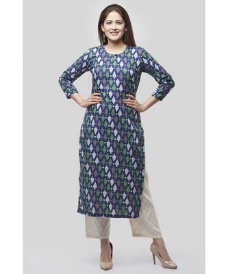 Blue Spades Straight Kurti with Straight Palazzos 1
