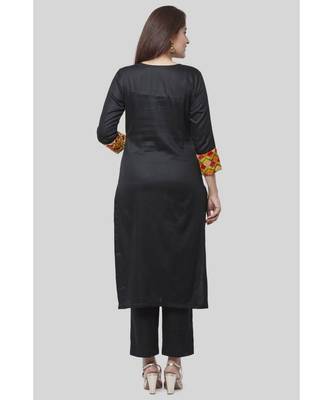 Black Phulkari Straight Kurti with Straight Pants 5