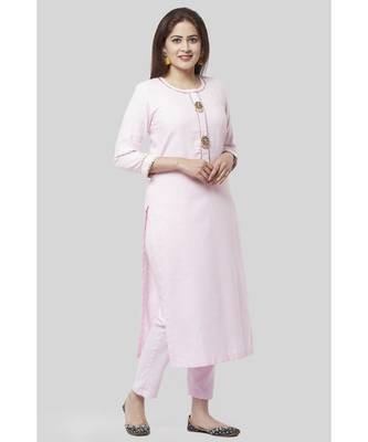 Baby Pink Gotta Straight Kurti with Straight Pants 2