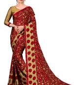 Multicolor printed chiffon saree with blouse