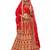 Red Embroidered Silk Semi Stitched Lehenga