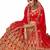 Red Embroidered Silk Semi Stitched Lehenga