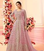 Pink embroidered net salwar